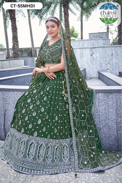 CHANSI TRENDZ CT-55 DESIGNER SILK LEHENGA CHOLI WHOLESALER IN INDIA
